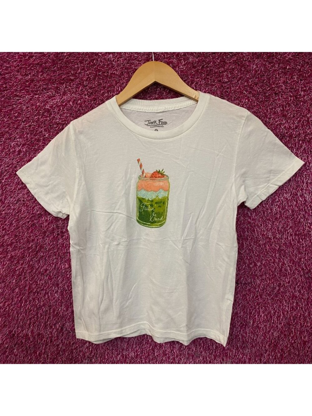 Junk Food Feelin Goof Matcha Graphic Crop Top Small